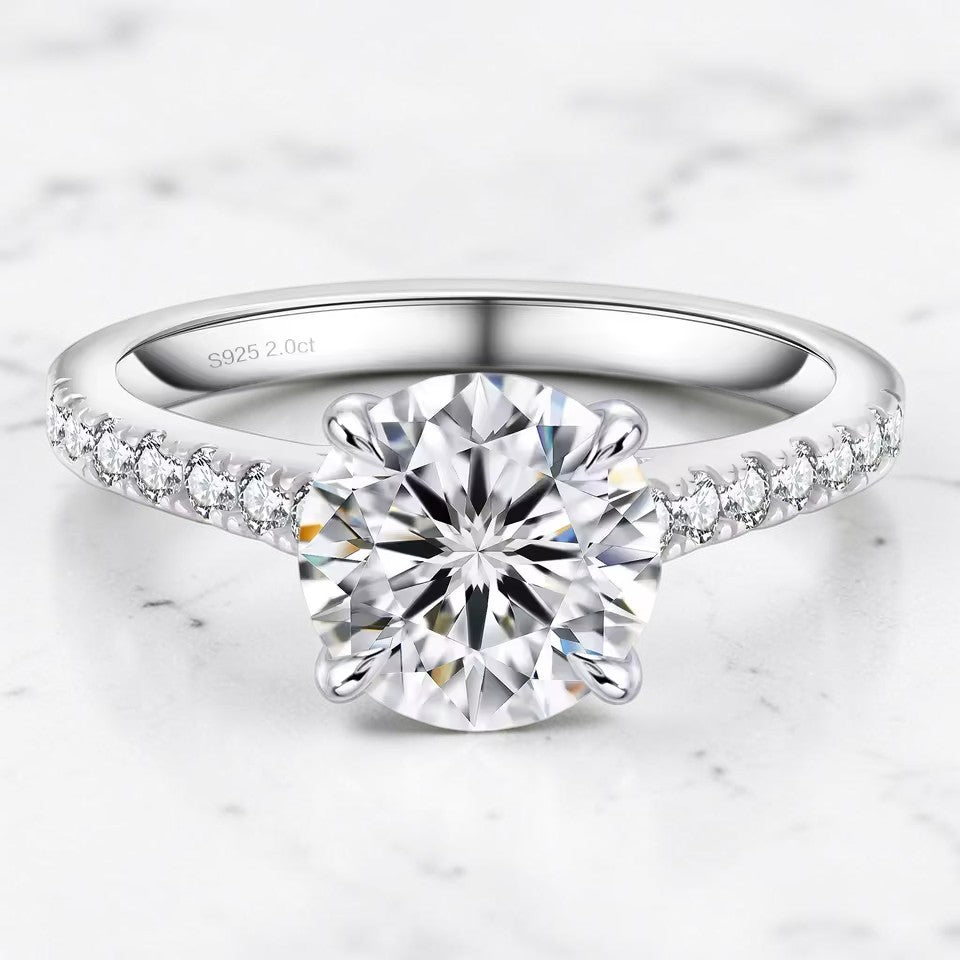 Moissanite pierścionek 3 CT